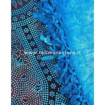 Copritutto Medio Margherita Azzurro 100% Cotone 140x240cm Copri Divano Etnico Telo Mare