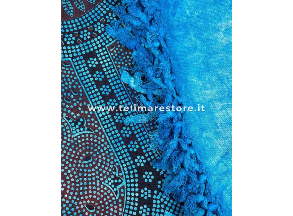 Copritutto Medio Margherita Azzurro 100% Cotone 140x240cm Copri Divano Etnico Telo Mare