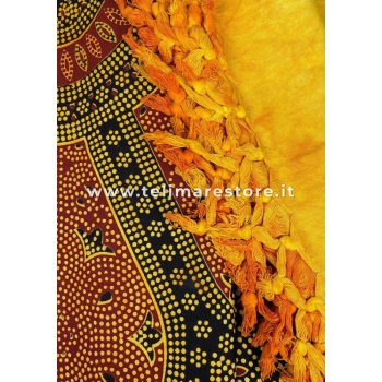 Copritutto Medio Margherita Giallo 100% Cotone 140x240cm Copri Divano Etnico Telo Mare