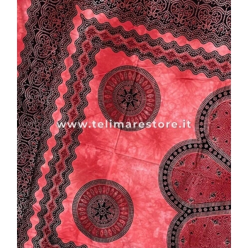 Copritutto Medio Margherita Rosso 100% Cotone 140x240cm Copri Divano Etnico Telo Mare