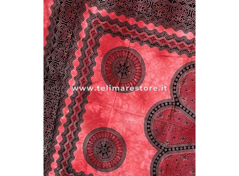Copritutto Medio Margherita Rosso 100% Cotone 140x240cm Copri Divano Etnico Telo Mare