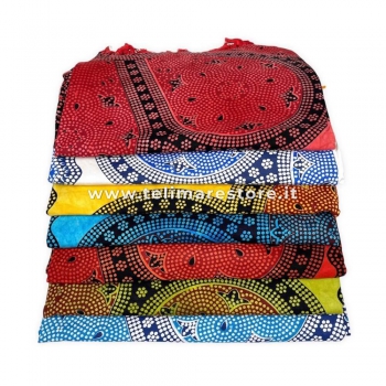 Copritutto Medio Margherita Rosso 100% Cotone 140x240cm Copri Divano Etnico Telo Mare