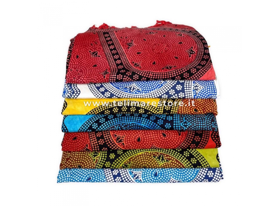 Copritutto Medio Margherita Rosso 100% Cotone 140x240cm Copri Divano Etnico Telo Mare