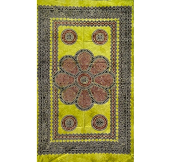 Copritutto Medio Margherita Verde 100% Cotone 140x240cm Copri Divano Etnico Telo Mare