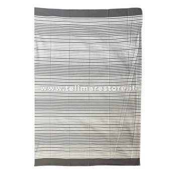 Copritutto Medio Rigato Grigio 70%Cotone 30%Poliestere Copri Divano 170x250cm Copriletto