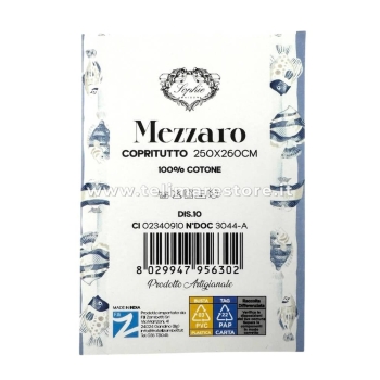 Copritutto Mezzaro Grande Dis.10 Copri Divano 100% Cotone Copriletto Senza Frange 250x260cm