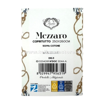 Copritutto Mezzaro Grande Dis.11 Copri Divano 100% Cotone Copriletto Senza Frange 250x260cm