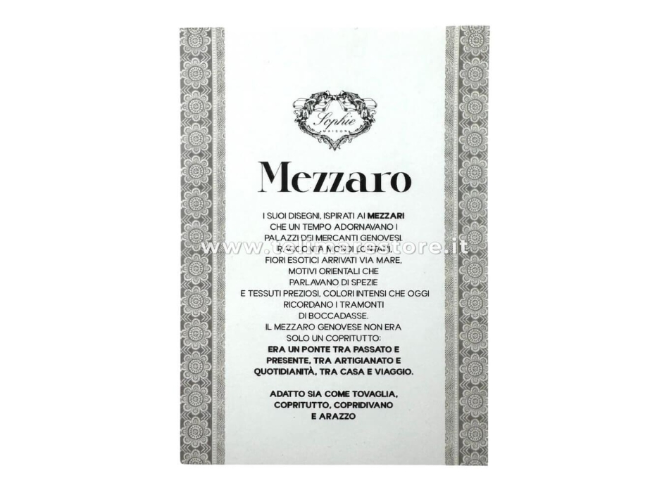 Copritutto Mezzaro Grande Dis.3 Copri Divano 100% Cotone Copriletto Senza Frange 250x260cm
