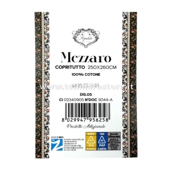 Copritutto Mezzaro Grande Dis.5 Copri Divano 100% Cotone Copriletto Senza Frange 250x260cm