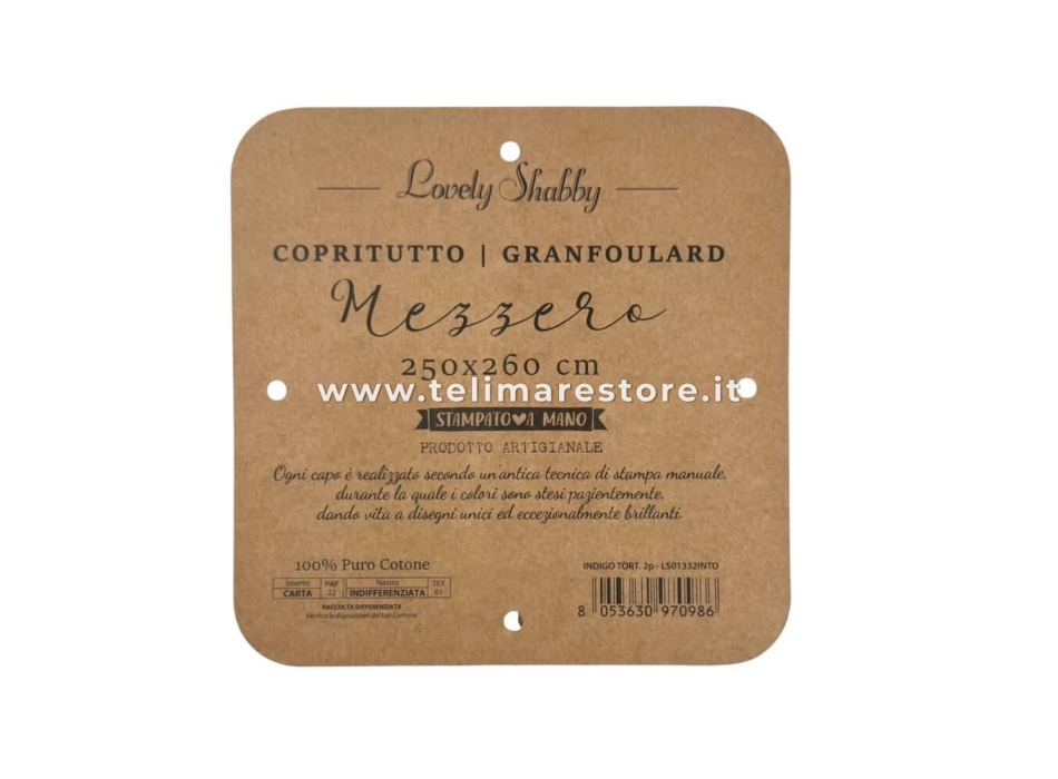 Copritutto Mezzaro Grande Etnic Grigio Copri Divano 100% Cotone Copriletto Senza Frange 250x260cm