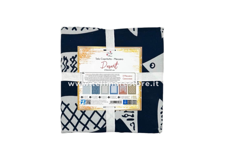 Copritutto Mezzero Grande Pavone Copri Divano 100% Cotone Copriletto Senza Frange 260x270cm