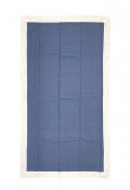 Fouta' Blu Sangallo 100% Cotone Telo Mare 90x170cm Con Pizzo Asciugamano Spiaggia 
