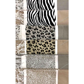 Fouta Safari Grigio con Stampa Zebrata 