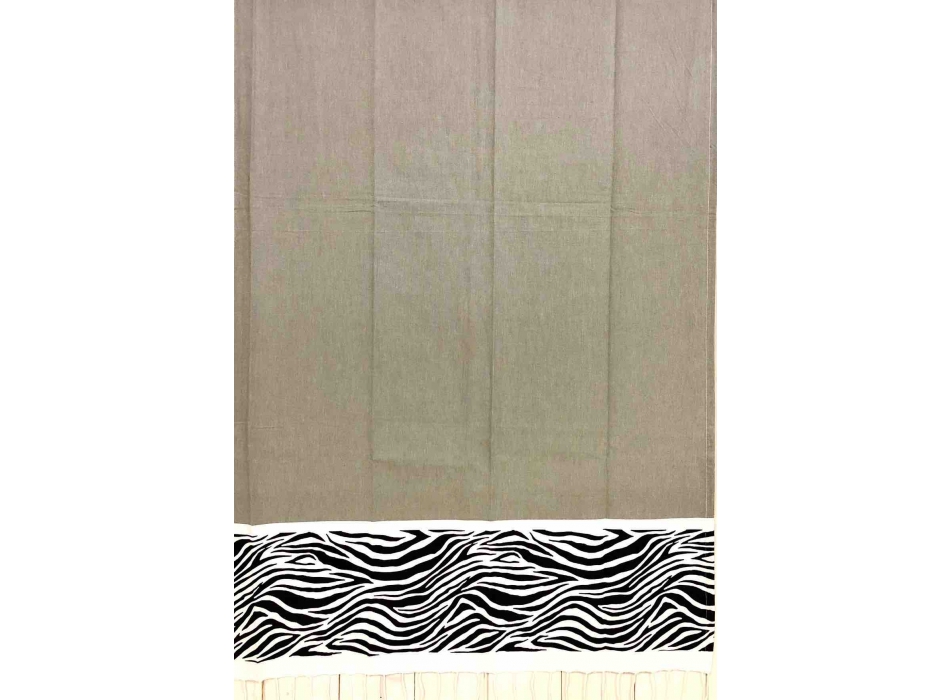 Fouta Safari Grigio con Stampa Zebrata 