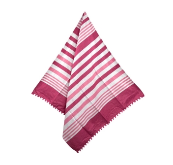 Fouta Singolo Stripe Aruba Fucsia 70%Cotone 30%Poliestere Telo Mare Rigato con Pon Pon Pareo Spiaggia