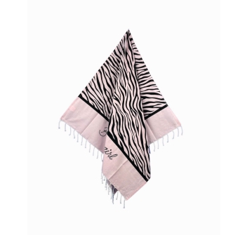Fouta Singolo Zebra Rosa 100% Cotone Telo Mare con Frange Asciugamano Pareo da Spiaggia