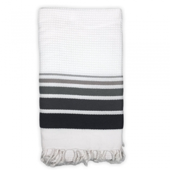 Fouta Spugna Nido D'ape Bianco Grigio