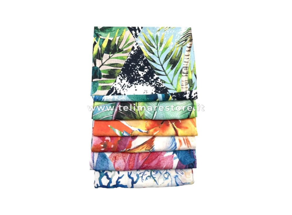 Fouta' Tropicana Ibiscus 100% Cotone Asciugamano 90x170cm con Frange Telo Mare Pareo da Spiaggia
