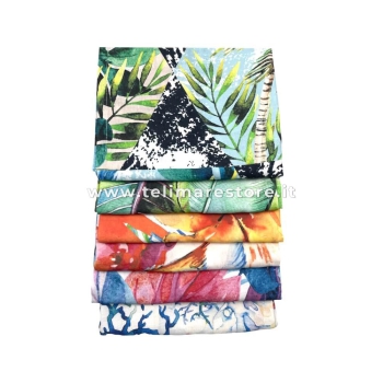 Fouta' Tropicana Tucani 100% Cotone Asciugamano 90x170cm con Frange Telo Mare Pareo da Spiaggia