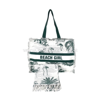 Fouta Wild Verde 100% Cotone Telo Mare Stampato con Frange Asciugamano Pareo da Spiaggia