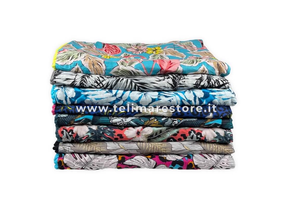 Kikoy Copacabana Animalier con Pon Pon 90x170cm Telo Mare Pareo Asciugamano Spiaggia 