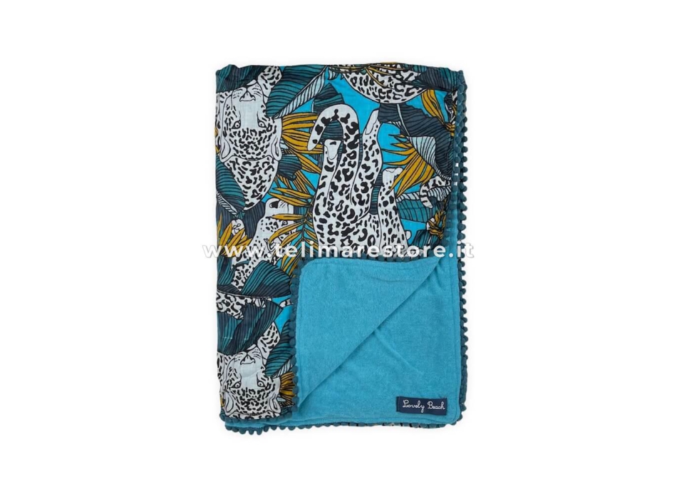 Kikoy Copacabana Animalier con Pon Pon 90x170cm Telo Mare Pareo Asciugamano Spiaggia 