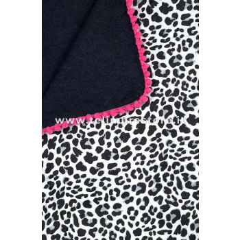 Kikoy Copacabana Animalier Grigio con Pon Pon 90x170cm Telo Mare - Pareo Spiaggia 