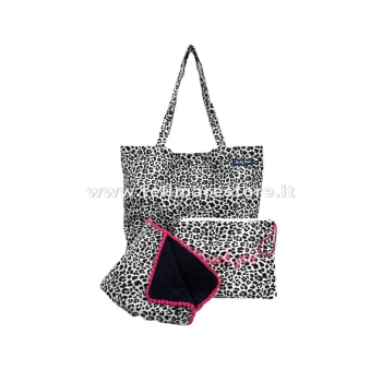 Kikoy Copacabana Animalier Grigio con Pon Pon 90x170cm Telo Mare - Pareo Spiaggia 