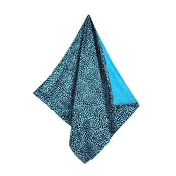 Kikoy Ipanema Leopard Azzurro 90x170cm Telo Mare - Pareo Spiaggia Senza Frange