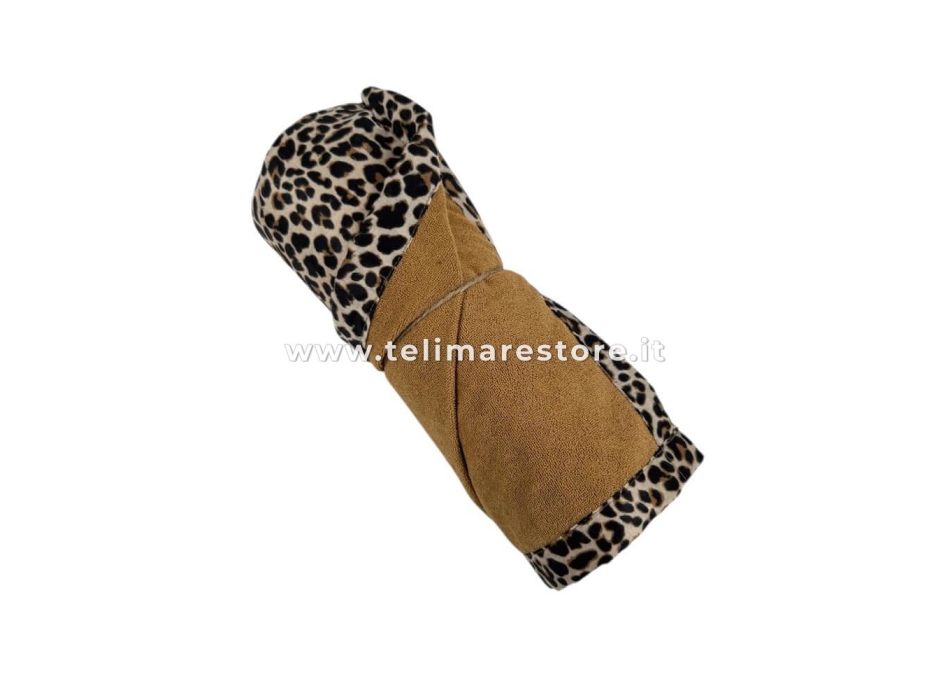 Kikoy Ipanema Leopard Sabbia 90x170cm Telo Mare - Pareo Spiaggia Senza Frange