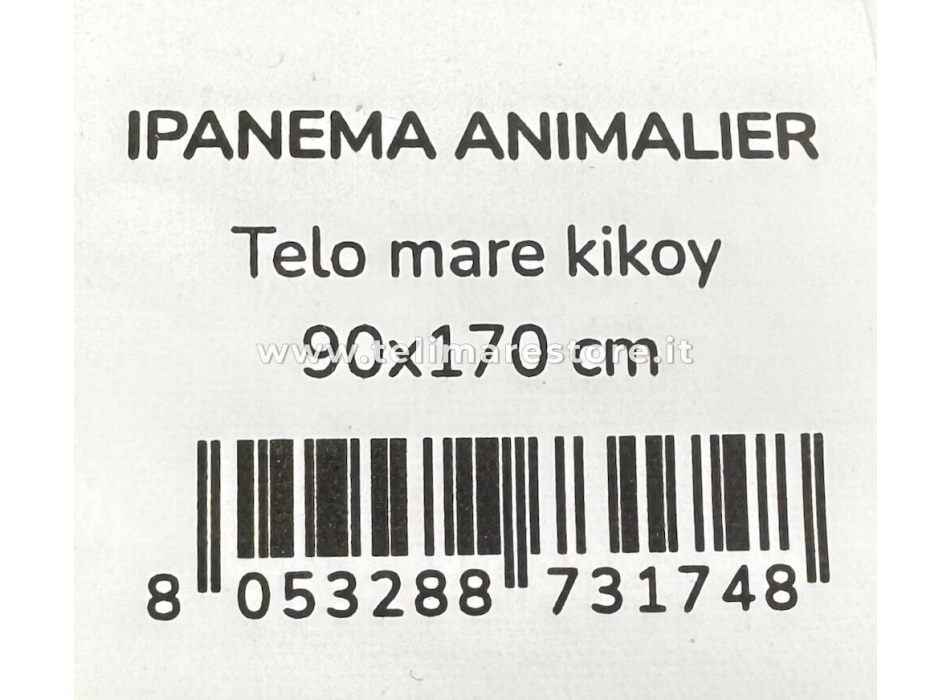 Kikoy Ipanema Leopard Sabbia 90x170cm Telo Mare - Pareo Spiaggia Senza Frange