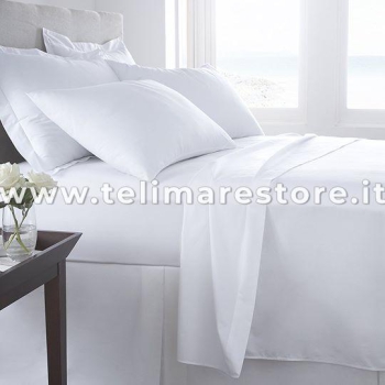 Lenzuolo Matrimoniale Bianco 240x290+5+5 cm 100% Cotone Filato Ring