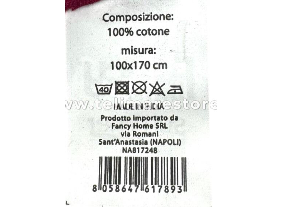 Pareo Cavallucio Marino con Pon Pon 100% cotone misura 100x170 cm Telo Mare Fantasia