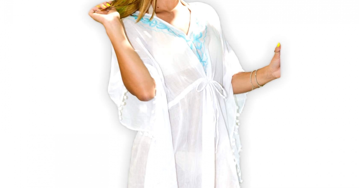 Pareo Copricostume In Pizzo Bianco Kimono Lungo Pareo Bianco Lungo - Main Image