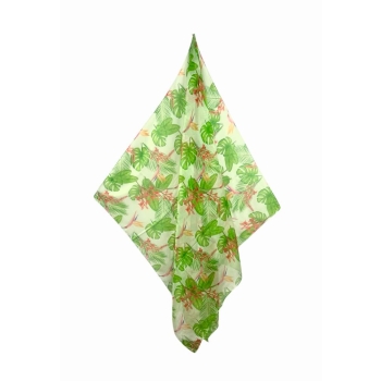 Pareo Foglie Tropicali Verde 100%Poliestere misura 100x170cm Foulard Copricostume