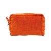 Pochette-Beauty Case Arancione in Spugna Velour 100% Cotone 12x12x24 cm con Zip