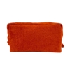 Pochette-Beauty Case Arancione in Spugna Velour 100% Cotone 12x12x24 cm con Zip