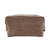 Pochette-Beauty Case Tortora in Spugna Velour 100% Cotone 12x12x24 cm con Zip
