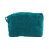 Pochette-Beauty Case Verde in Spugna Velour 100% Cotone 12x12x24 cm con Zip