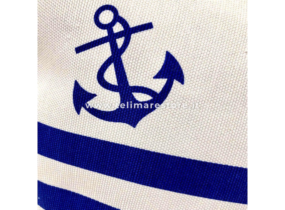 Pochette Classic Stripe Blu 100% Poliestere Tessuto Impermeabile con Zip Misura 29x23 cm