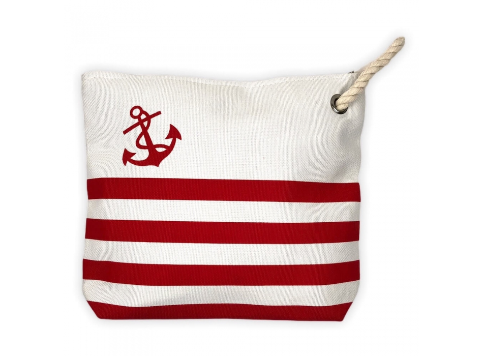 Pochette Classic Stripe Rosso 100% Poliestere Tessuto Impermeabile con Zip Misura 29x23 cm