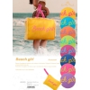 Pochette Lilla con Laccio da Polso e Stampa Beach Girl Gialla 28x22cm Interno Impermeabile