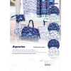 Pochette New Aquarius Blu Coralli 100% Cotone Con Laccio e Zip Borsetta da Spiaggia