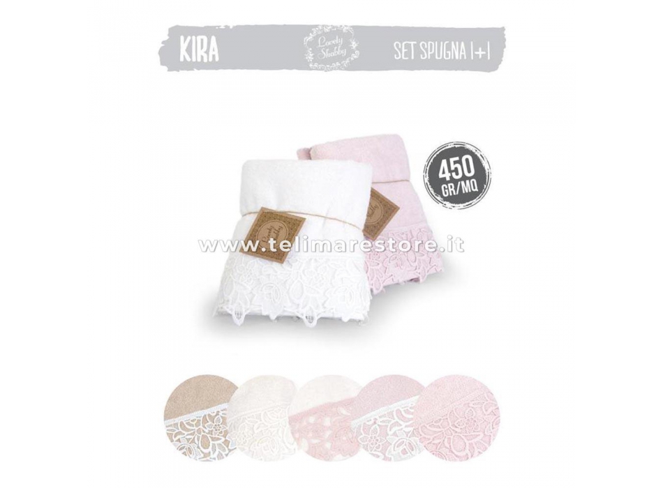 Set Asciugamani Bagno 100% Cotone Modello Kira Beige 1+1 - disponibilità colori