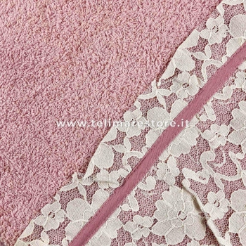 Set Asciugamani Bagno 100% Spugna di Cotone Modello Mia Rosa Coppia 1+1