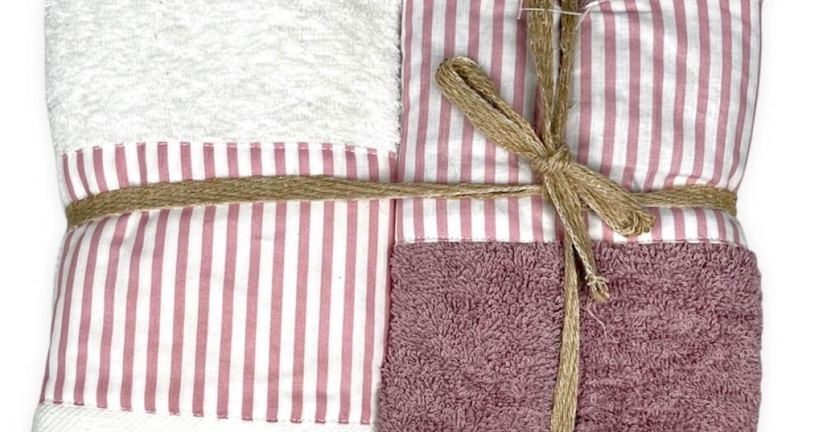 Set 2 Asciugamani Cotone Made In Italy - 110x60 Cm + 60x40 Cm - Colore Cipria - Foto 3