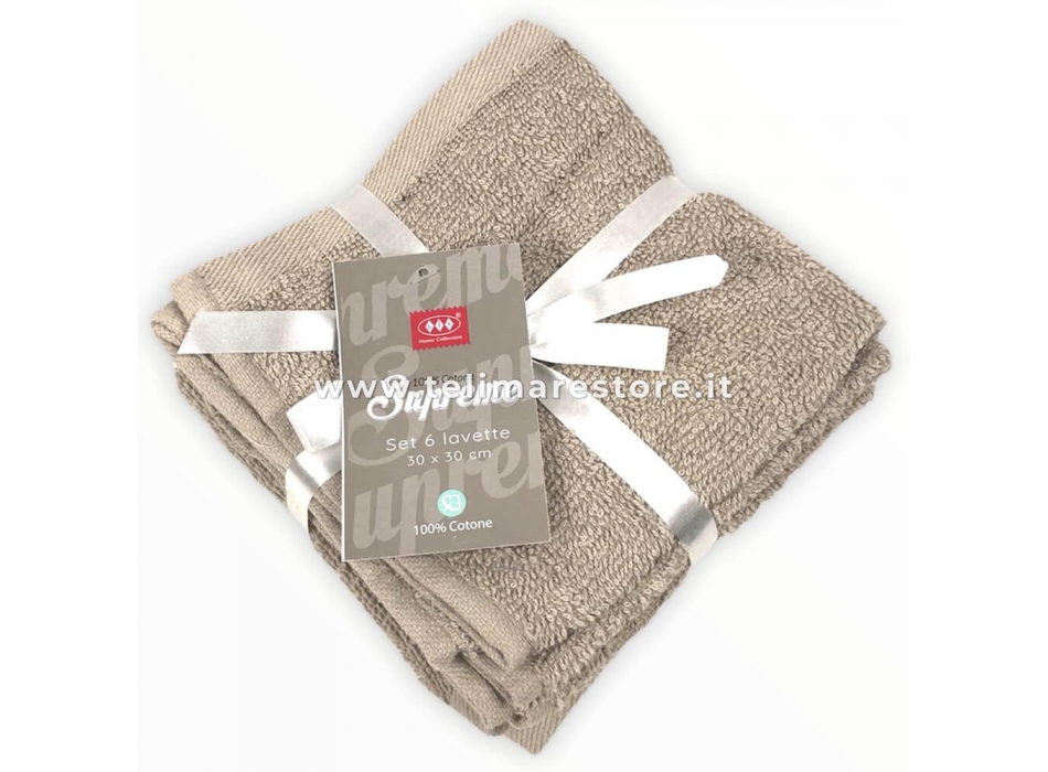 Set Lavette Supreme 6 Pezzi 100% Morbira Spugna Di Cotone 30x30cm