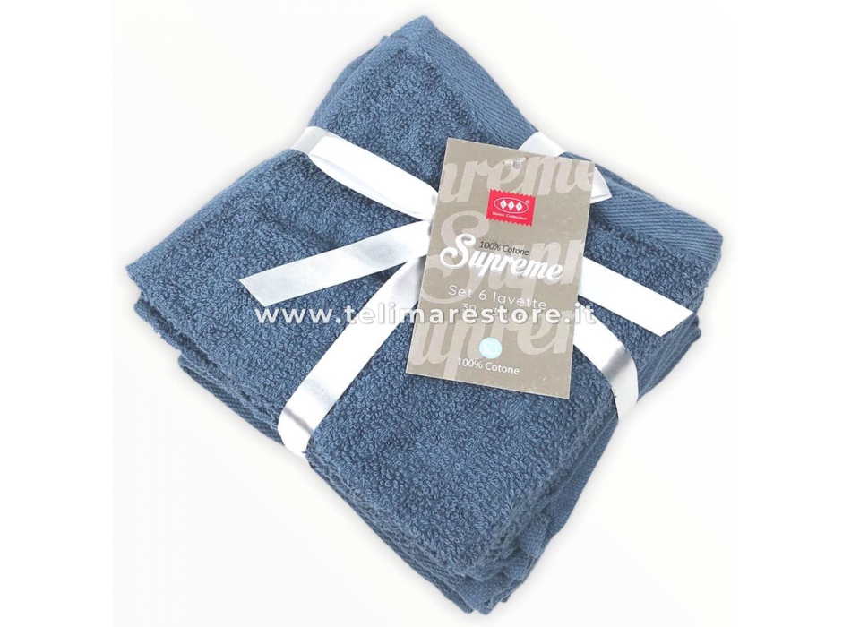 Set Lavette Supreme 6 Pezzi 100% Morbira Spugna Di Cotone 30x30cm