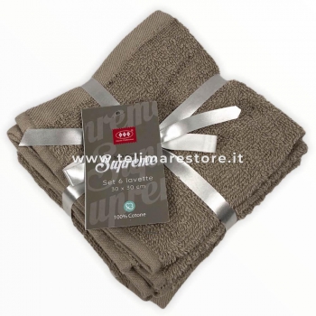 Set Lavette Supreme 6 Pezzi 100% Morbira Spugna Di Cotone 30x30cm