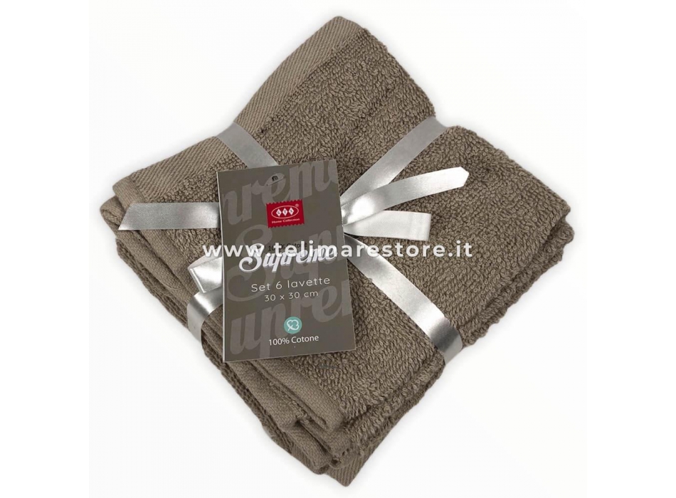 Set Lavette Supreme 6 Pezzi 100% Morbira Spugna Di Cotone 30x30cm